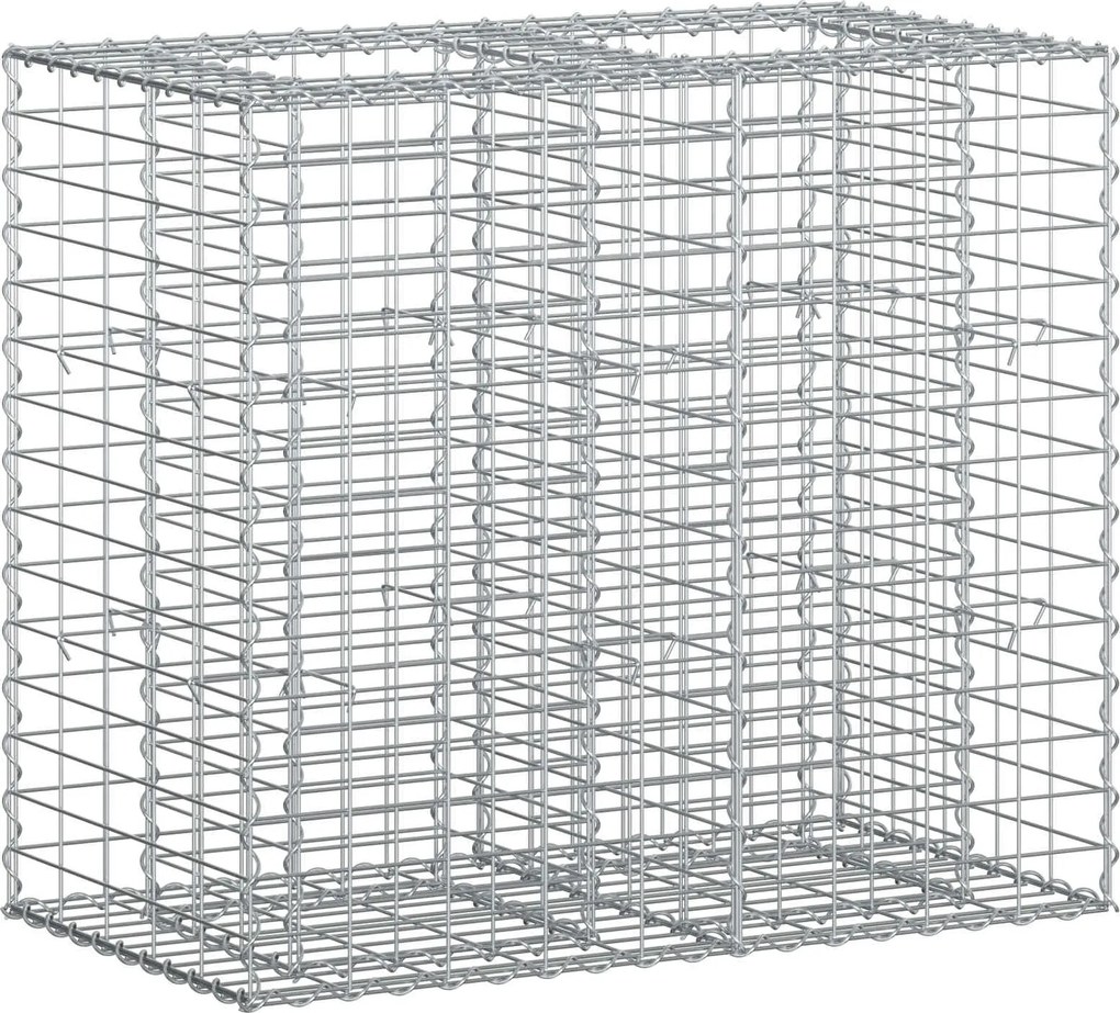 vidaXL Pat ridicat din gabion Argintiu 90 x 50 x 80 cm Oțel Galvanizat