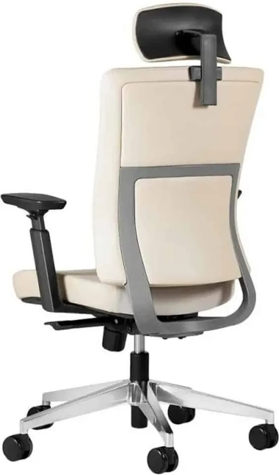 Scaun lemn masiv crem de birou ErgoStreamline Design Elegant și Minimalist