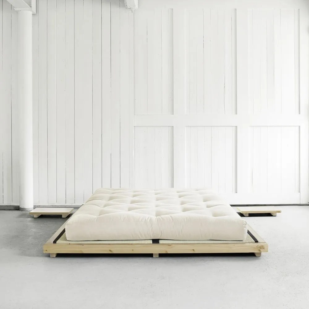 Pat matrimonial din lemn masiv de pin cu somieră 160x200 cm Dock – Karup Design