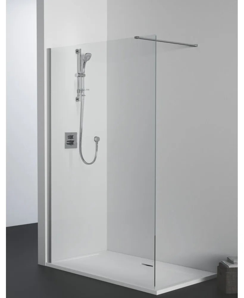 Paravan dus walk-in 140x200 cm Ideal Standard i.Life, sticla securizata, profil argintiu 1400x2000 mm