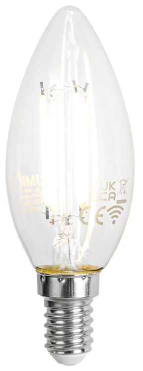 Becuri LED inteligente E14 C35 transparente 4.2W 470lm 2700-6500K