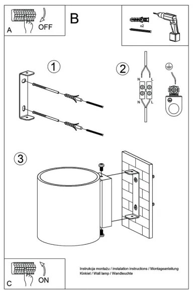 Sollux SL.0566 - Aplica de perete ORBIS 1xG9/40W/230V antracit