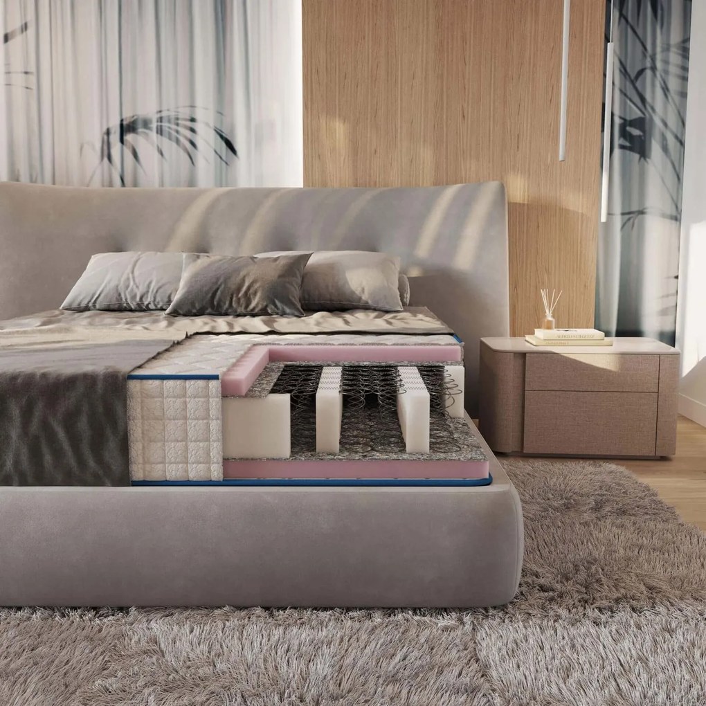 Saltea cu arcuri Bonnell Hard Med 120×200 cm, fermitate tare, 25 cm înălțime