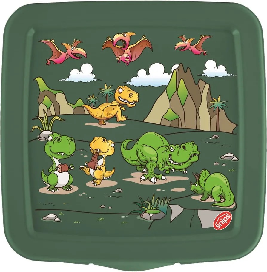 Cutie de gustări pentru copii verde Dinosaur – Snips