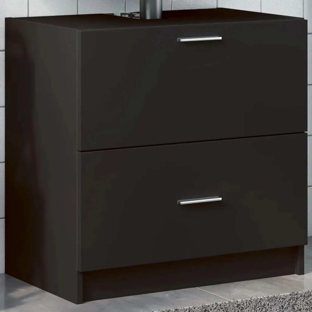 vidaXL Dulap de chiuvetă, negru, 59x37x59 cm, lemn prelucrat