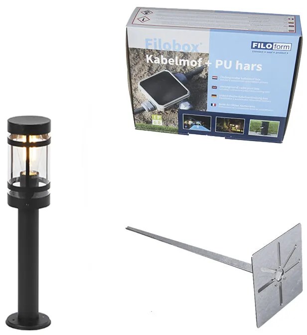 Lampa de exterior moderna neagra 50 cm IP44 - Gleam