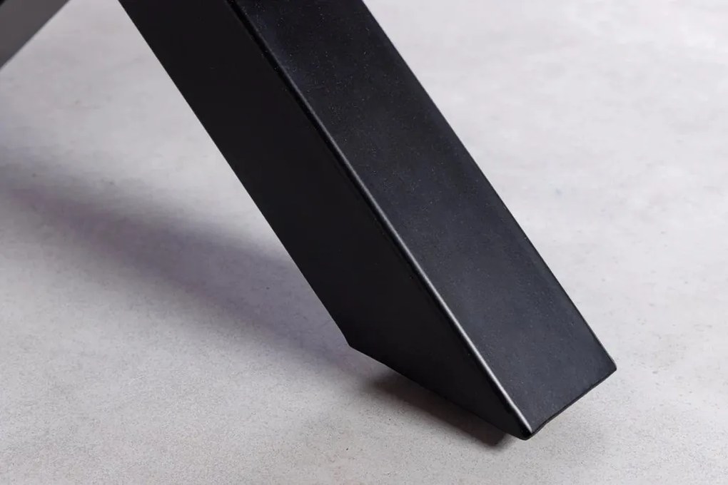 Masuta design high-tech din metal si lemn masiv, Barracuda 110cm