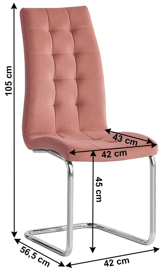 Scaun de sufragerie Farando NEW (roz + Crom). 1028875