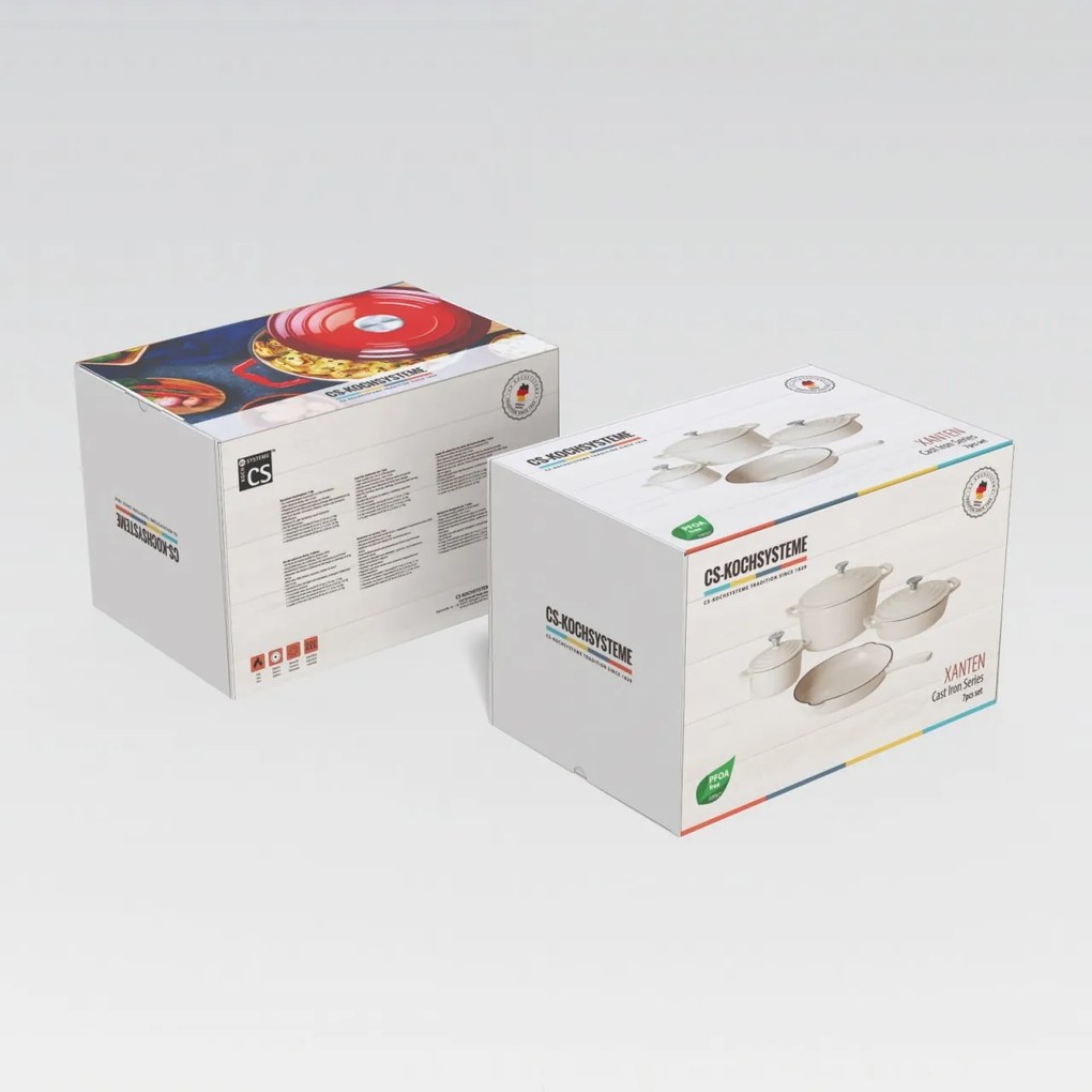 Set oale de fonta 7 piese XANTEN CARL SCHMIDT SOHN 098405, alb, compatibil toate tipurile de plite