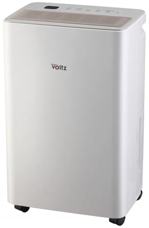 Dezumidificator Oliver Voltz OV51763A, Pana la 45 m², 150 m³/h, 1.8 L, 12 L/zi, Afisaj LED, Timer, Ionizator, Alb
