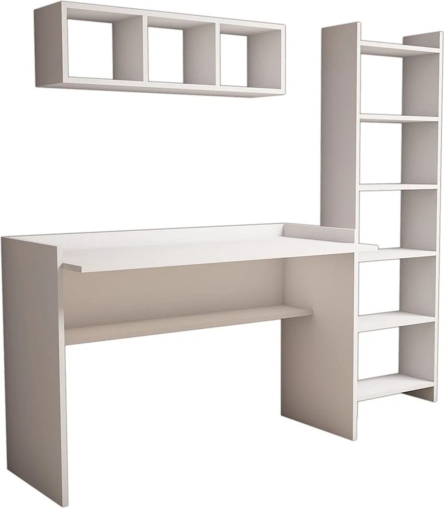 Set birou HERA, alb, PAL melaminat