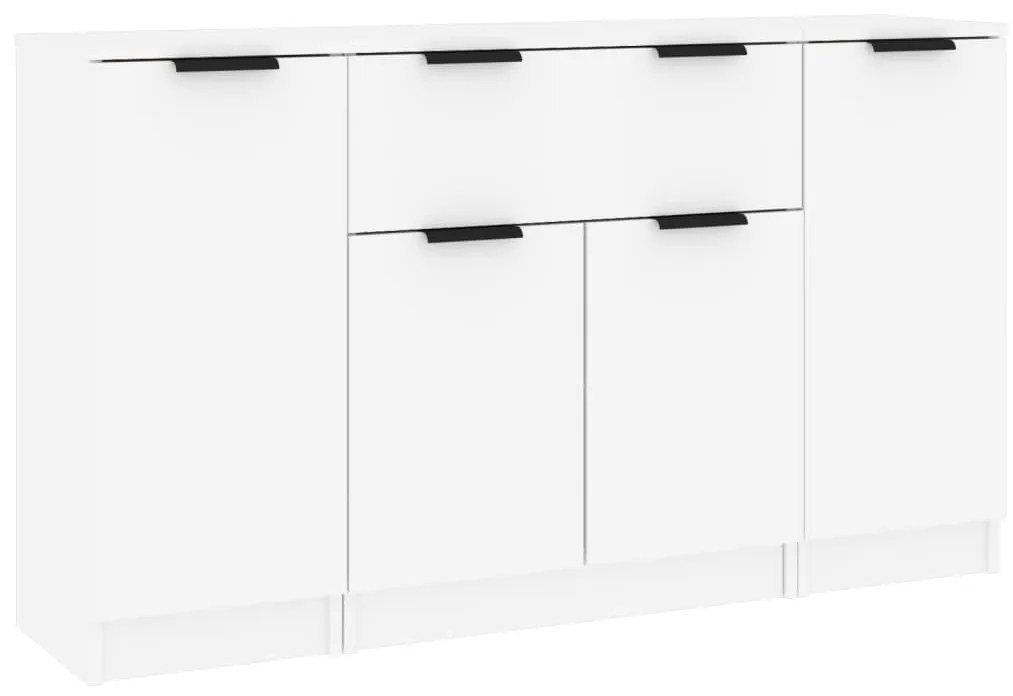 3115828 vidaXL Dulapuri, 3 piese, alb, lemn prelucrat