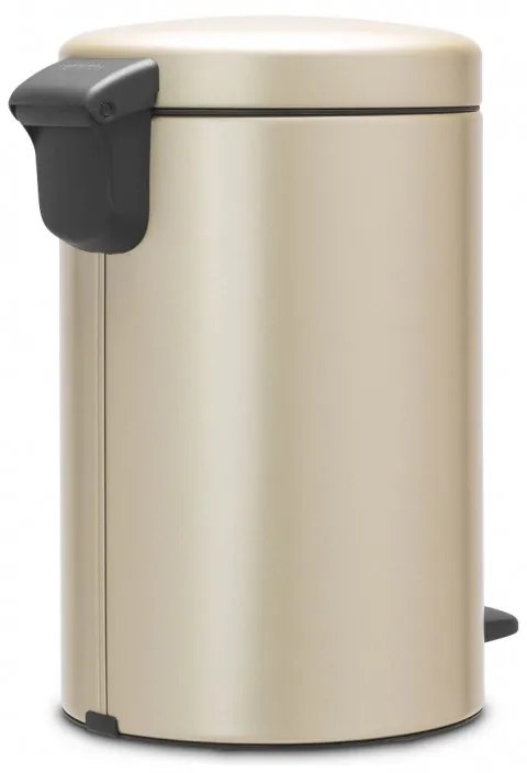 Cos de gunoi cu pedala Brabantia NewIcon 1003201, 12 L, Inchidere lina, Baza antiderapanta, Auriu metalic
