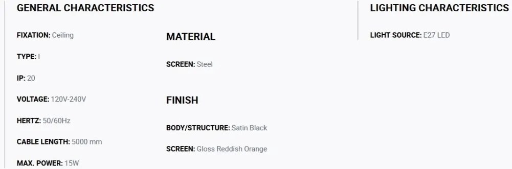 Lustra cu 5 pendule metal TATAWIN M orange