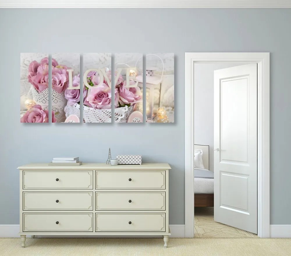 Tablou 5-piese decor romantic în stilul vintage