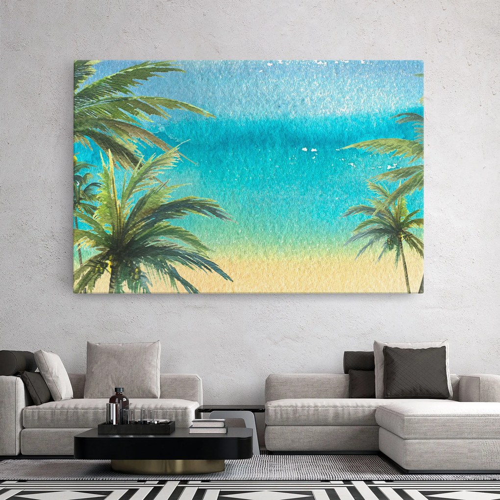 Tablou Canvas, 50x70cm, Dormitor si Living, Peisaje, Plaje, Coconut Palms Paint