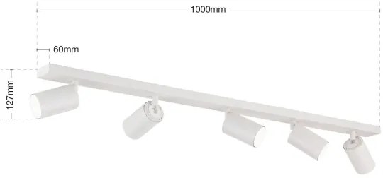 Orion - Spot SEAN 5 x GU10/13W/230V, alb