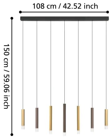 Lustră LED dimabilă pe cablu Eglo 39906 ESTANTERIOS 7xLED/3,1W/230V 3000K