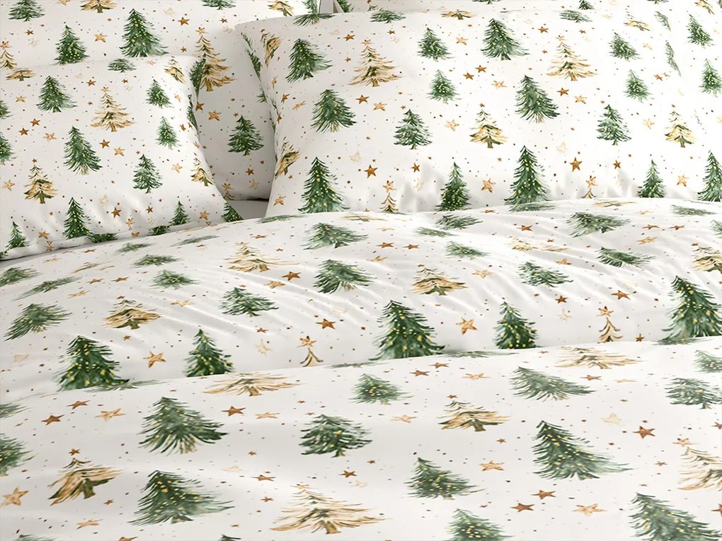 Lenjerie de pat din bumbac CHRISTMAS FOREST colorat Dimensiune lenjerie de pat: 70 x 90 cm | 140 x 200 cm