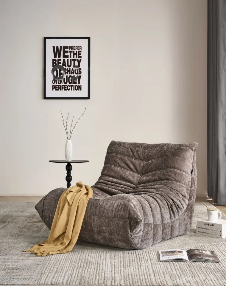 Fotoliu Lounge din Memory Foam HD 90x100x75 cm, Moises (Culoare: Grej)