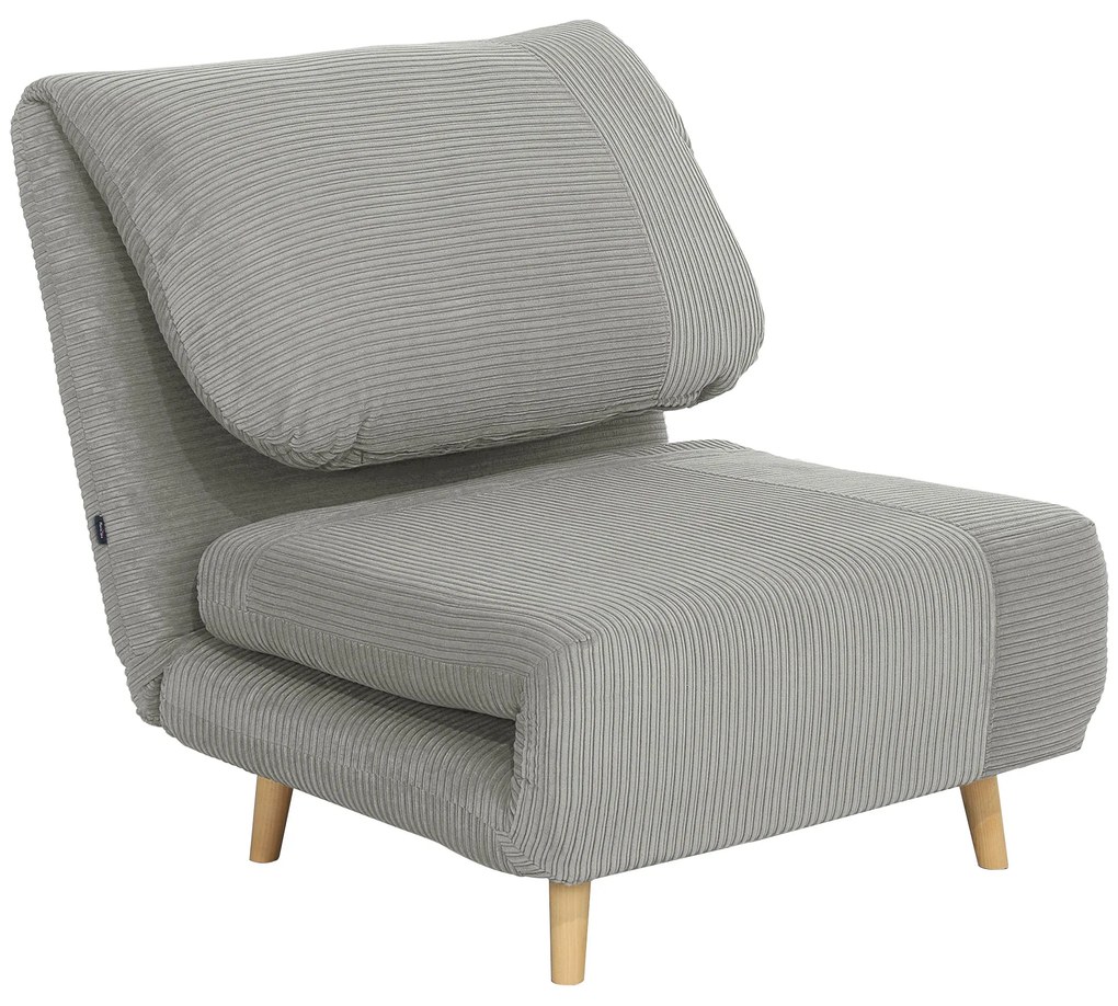 HOMCOM 2 în 1 Fotoliu extensibil Pat pentru oaspeți, cu suport reglabil Cord-Optik 82 cm x 89 cm x 83 cm Gri | Aosom Romania