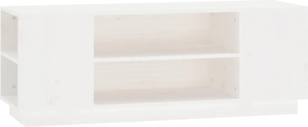 vidaXL Comodă TV, alb, 110x35x40,5 cm, lemn masiv de pin