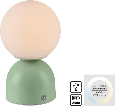 Schöner Wohnen 19218-43 - Lampă de masă LED RUDI, dimabilă, LED/1,2W/5V, verde