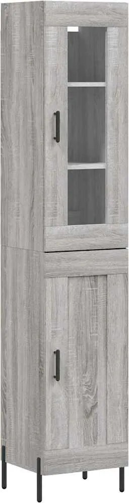 vidaXL Dulap înalt, gri sonoma, 34,5x34x180 cm, lemn prelucrat