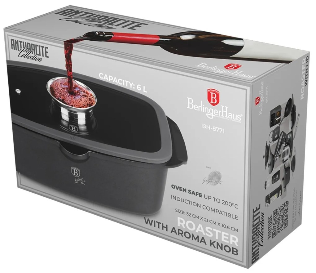 RESIGILAT - Oala roaster Anthracite Berlinger Haus BH 8771