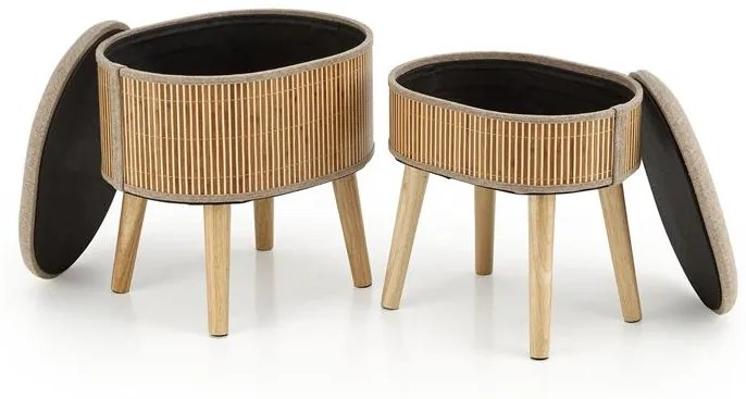 Set tabureti tapitati Tico bej/natur