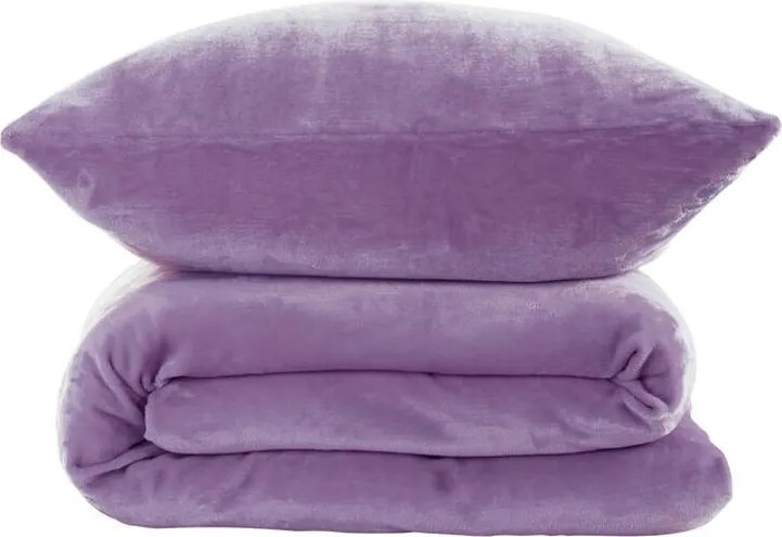decoDoma Lenjerie de pat din micropluş violet