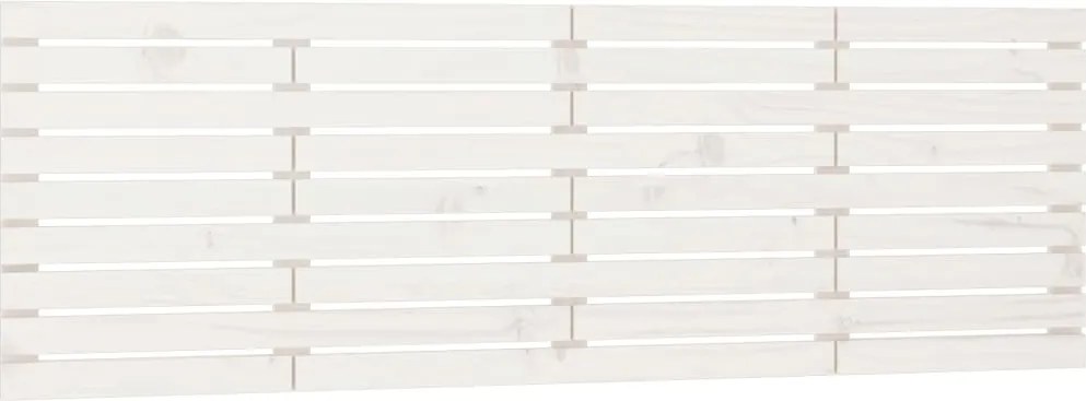 vidaXL Tăblie de pat pentru perete, alb, 206x3x63 cm, lemn masiv pin