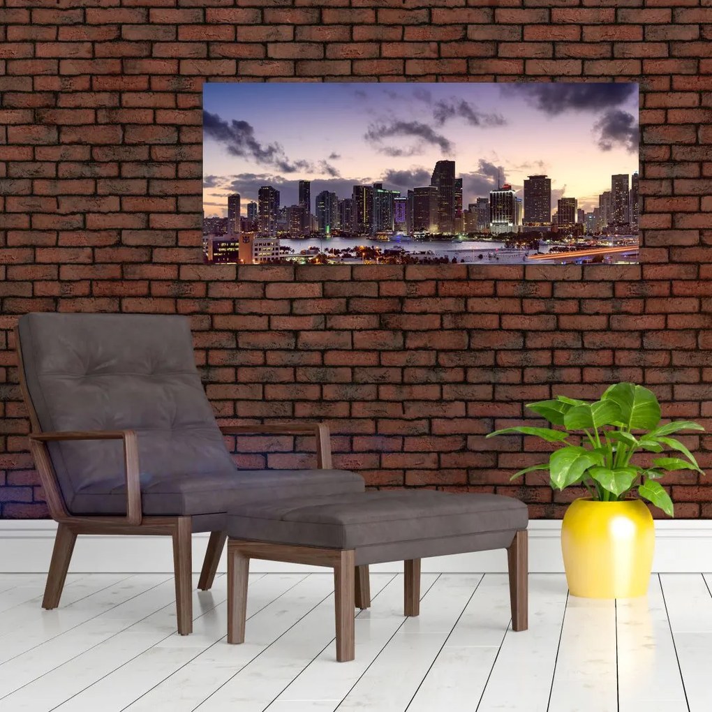 Tablou cu - metropolă cu zgârăie nori (120x50 cm)