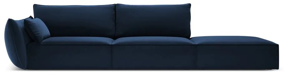 Canapea albastru-închis cu tapițerie din catifea, cu colț pe partea stângă 264 cm Vanda – Mazzini Sofas