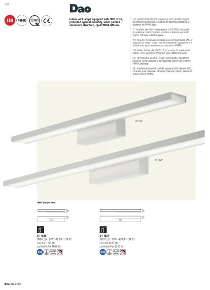 Redo 01-1527 - Lumină LED pentru oglindă de baie DAO LED/36W/230V IP44