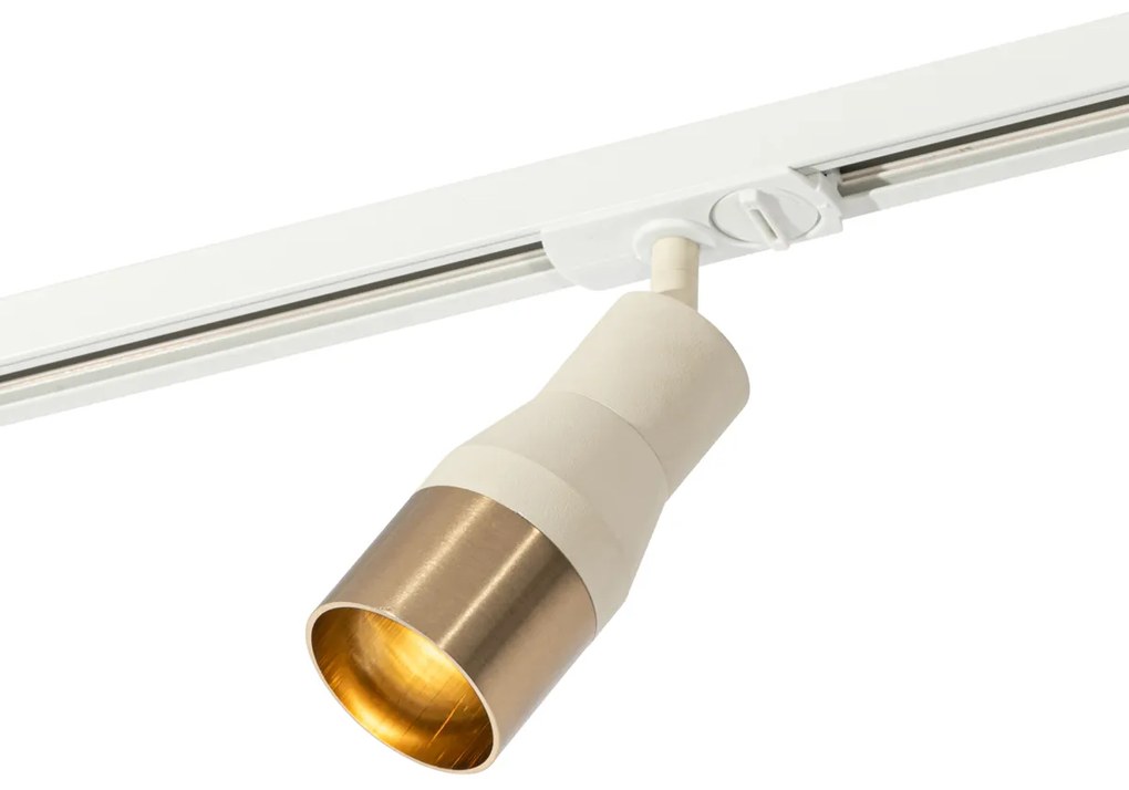 Spot modern bej cu auriu pentru sistem de șine monofazat GU10 50mm - Iconic Kohua