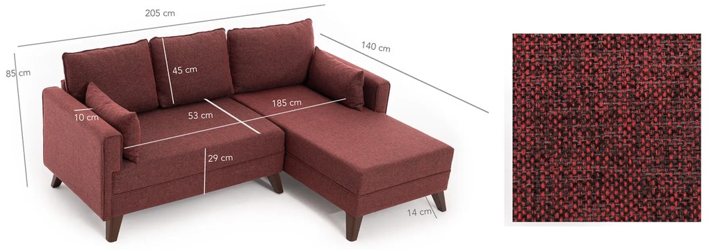 Canapea extensibilă Bellina (bordo) (D). 1063024