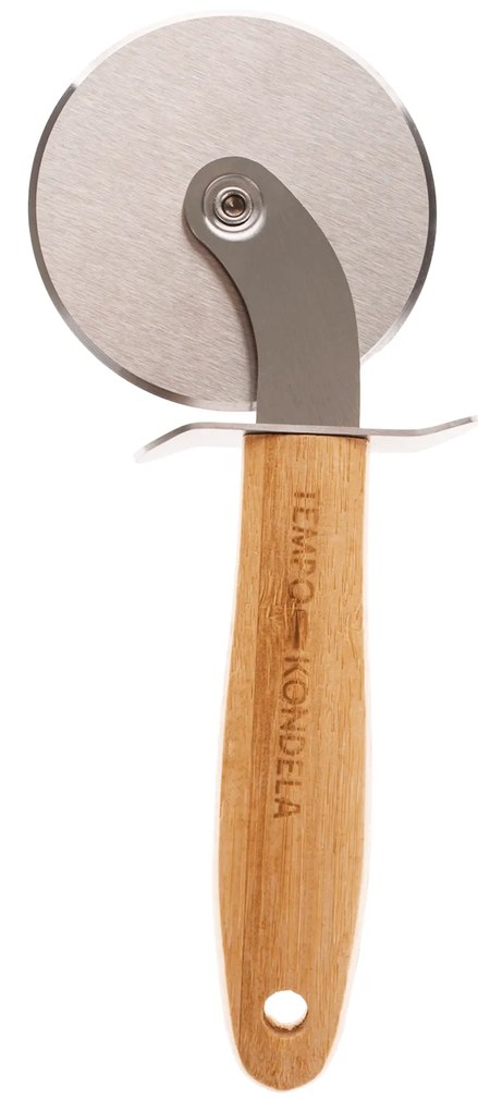 TEMPO-KONDELA SALKY, feliator pizza, natural, inox/bambus