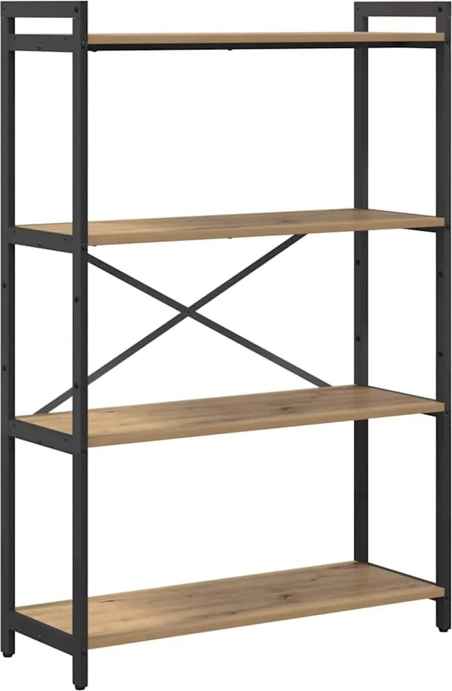 vidaXL Raft pentru cărți Stejar Artizanal 80 x 30 x 120 cm