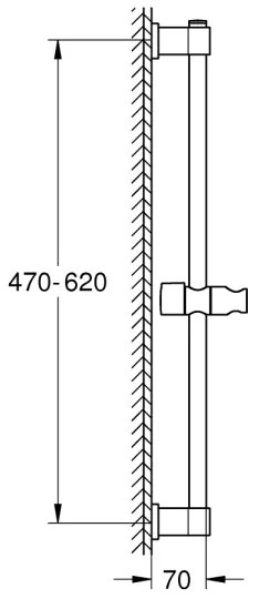 GROHE 277242431 - Bară de duș VITALIO UNIVERSAL 600 mm, neagră