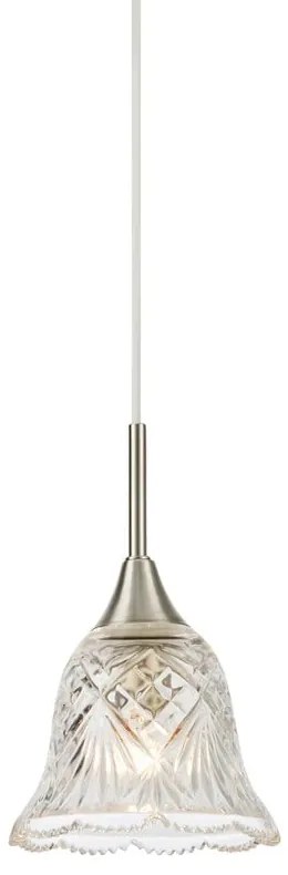 Lustră argintie cu abajur din sticlă ø 13,5 cm Luna – Markslöjd