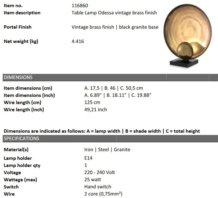 Veioza, Lampa de masa design LUX Odessa