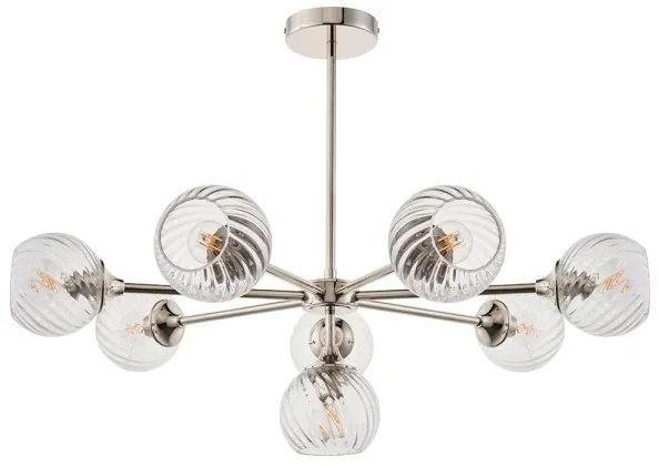 Endon 104051 - Lustru pe tijă ALLEGRA 8xE14/7W/230V crom lucios