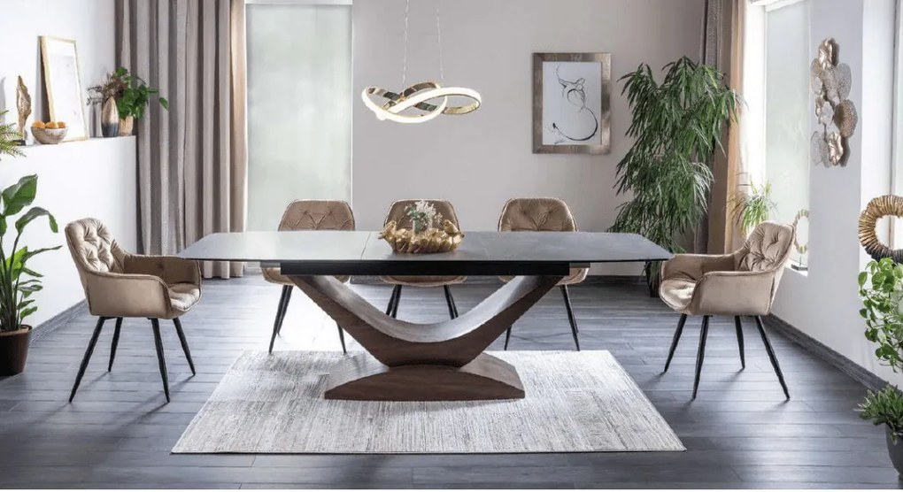 Masa extensibila Dolce Ceramic gri ITALY GREY/nuc L180-240 cm