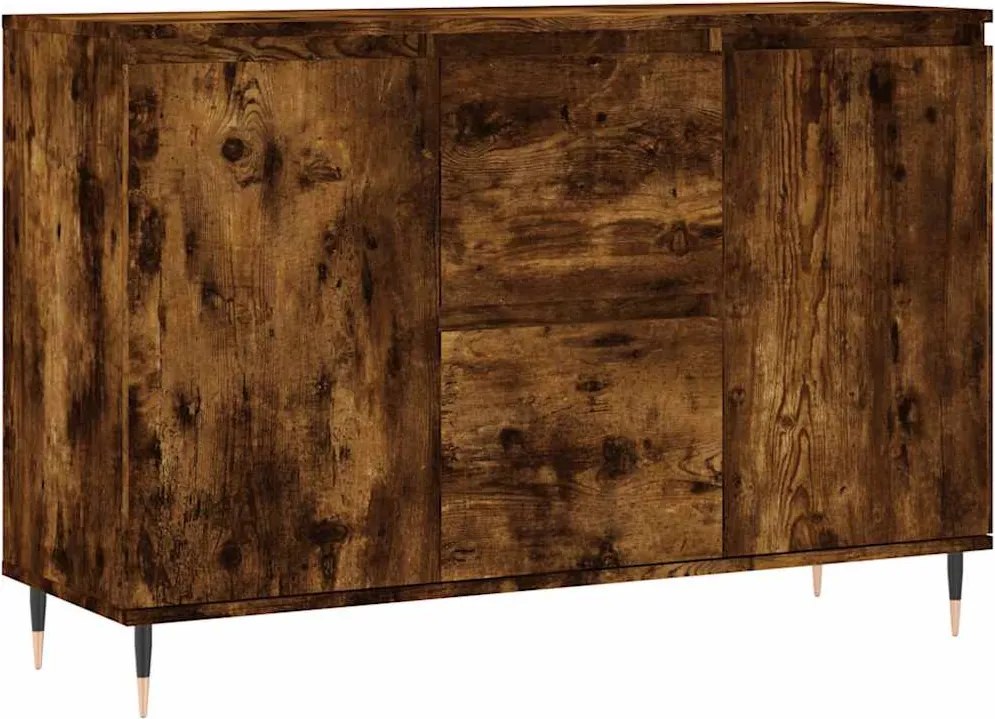 vidaXL Servantă, stejar fumuriu, 101,5x35x70 cm, lemn prelucrat
