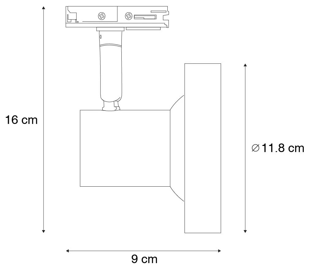 Spot de șină modern monofazat negru AR111 - Jeany