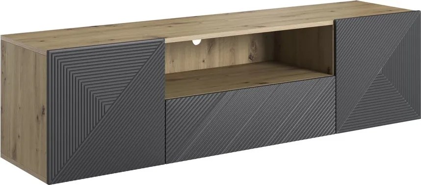 Comodă TV suspendată Asha 167 cm - artizanal / rivier stone mat
