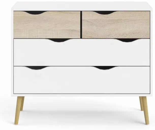 Comoda alba OSLO 75395 cu 4 sertare