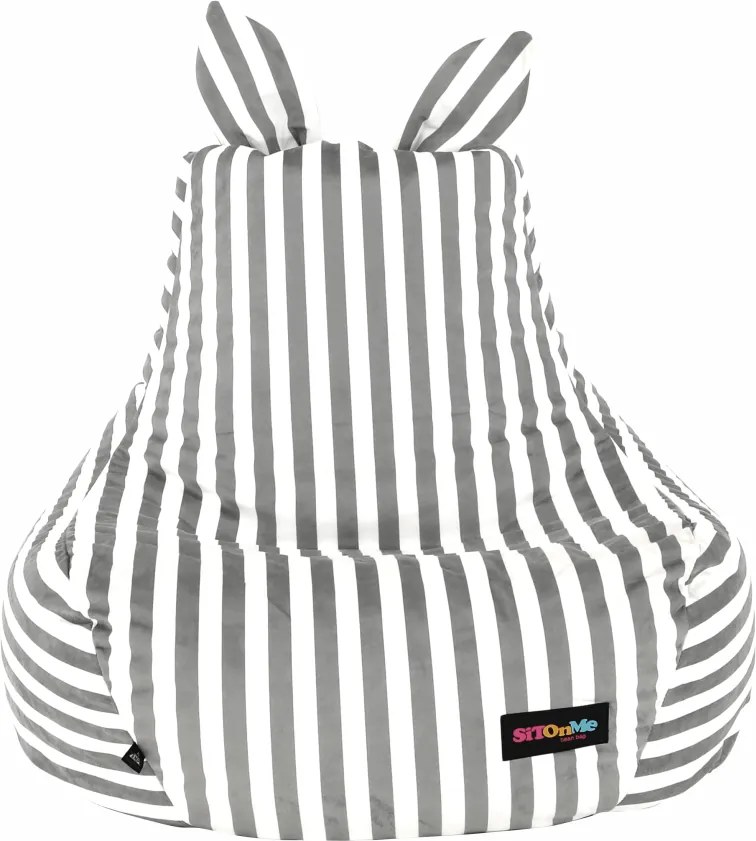 Fotoliu tip sac, alb/gri, LAPIN