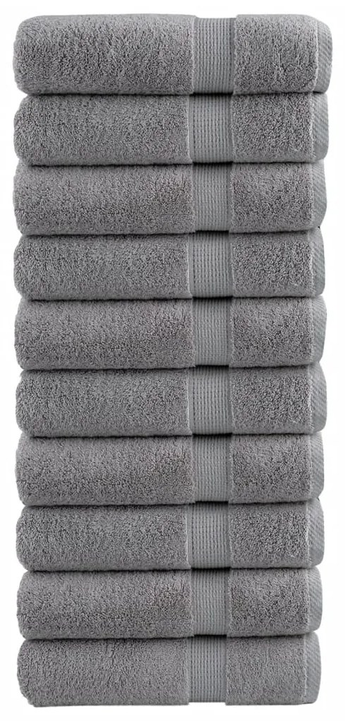 vidaXL Prosoape de duș premium SOLUND 10 buc gri 70x140cm 600 gsm